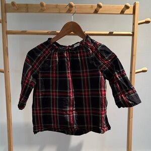 Crewcuts Kids Plaid Blouse - Black and Red